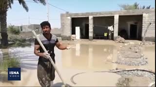 وضعیت روستای «تمبک» میناب پس از بارش‌های اخیر