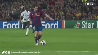 پوکر استثنایی فوق ستاره آرژانتینی لیونل مسی در مقابل تیم آرسنال در سال 2010