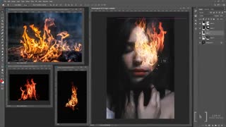 آموزش رایگان فتوشاپ : ایجاد افکت آتش برروی صورت در فتوشاپ لرنینگ24 - l24.ir